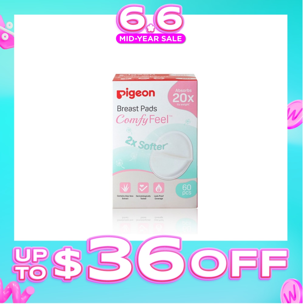 PIGEON Breast Pad 2X Softer Comfy Feel Cotains Aloe Vera Extract 60s