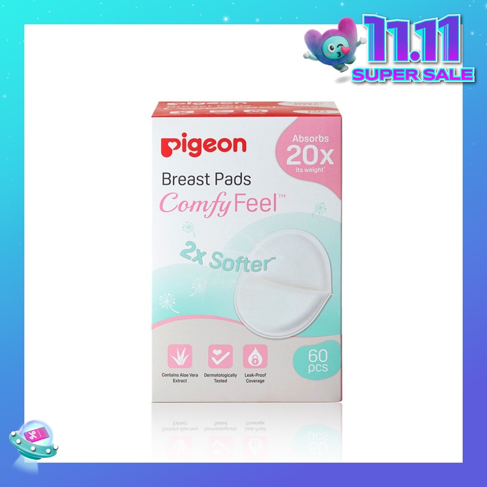PIGEON Breast Pad 2X Softer Comfy Feel Cotains Aloe Vera Extract 60s