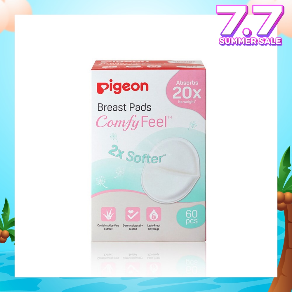 PIGEON Breast Pad 2X Softer Comfy Feel Cotains Aloe Vera Extract 60s