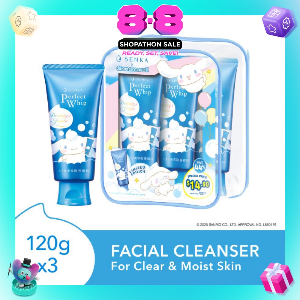 X Cinnamoroll Limited Edition Perfect Whip Facial Cleanser 120g x 3s