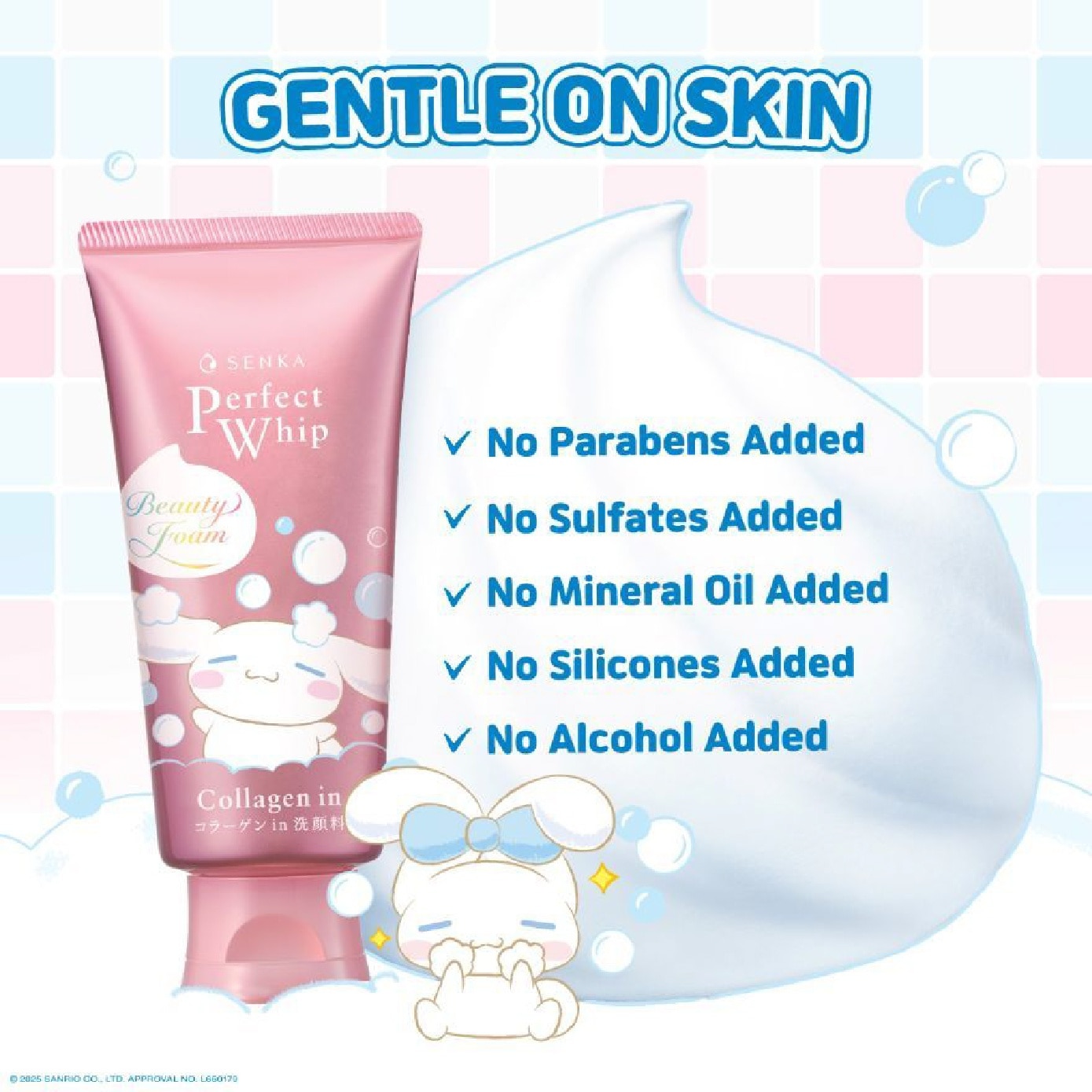 X Cinnamoroll Limited Edition Perfect Whip Collagen-In Facial Cleanser 120g x 3s