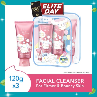 SENKA X Cinnamoroll Limited Edition Perfect Whip Collagen In Facial Cleanser 120g x 3s image