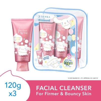 SENKA X Cinnamoroll Limited Edition Perfect Whip Collagen-In Facial Cleanser 120g x 3s