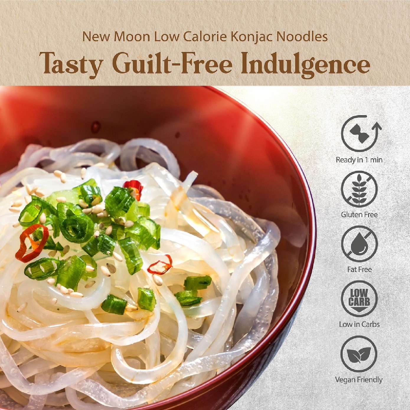 [CNY] Low Calorie Plain Flat Konjac Noodle 270g x 4s