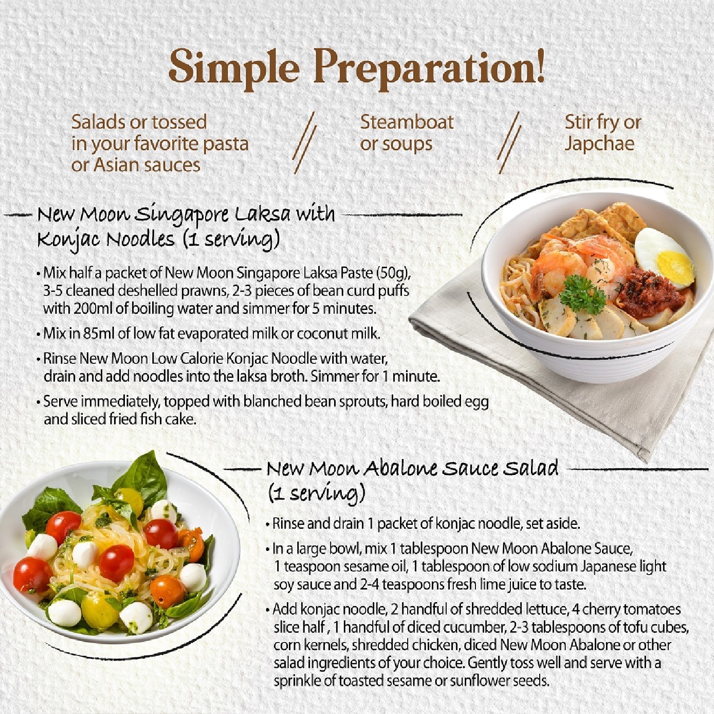 [CNY] Low Calorie Plain Flat Konjac Noodle 270g x 4s