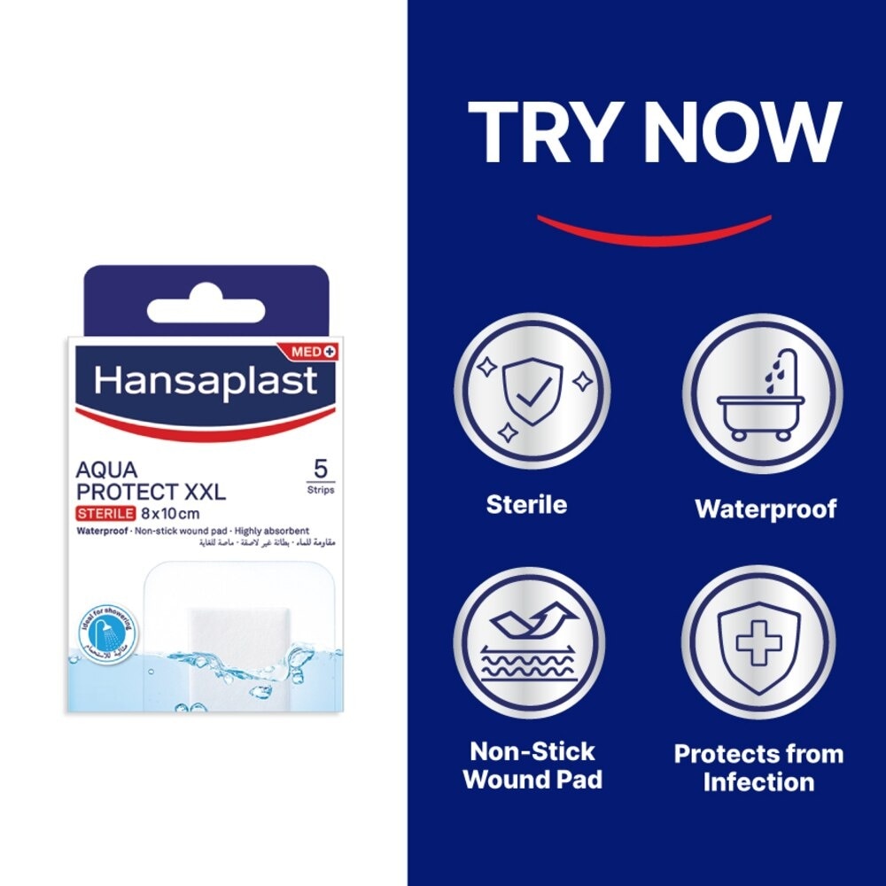 Aqua Protect XXL Waterproof Sterile Plasters (Suitable For Large & Post-Operative Wound) 1s