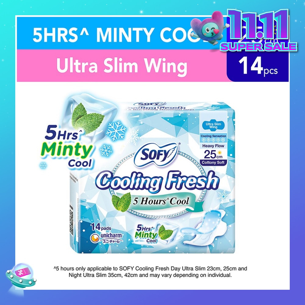Sofy Cooling Fresh Day 25cm Ultra Slim Wing 14s