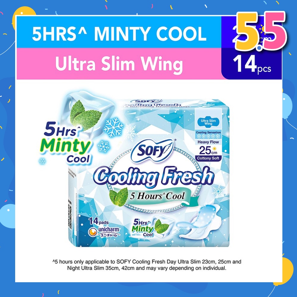 Sofy Cooling Fresh Day 25cm Ultra Slim Wing 14s