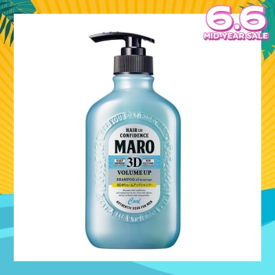 MARO 3D Volume Up Cool Shampoo (Cleanse Clogged Pores and Oily Roots to Revive Hair & Scalp) 400ml