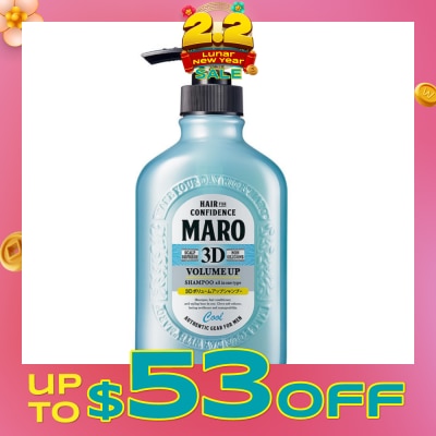 MARO 3D Volume Up Cool Shampoo (Cleanse Clogged Pores and Oily Roots to Revive Hair & Scalp) 400ml