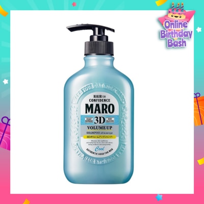 MARO 3D Volume Up Cool Shampoo (Cleanse Clogged Pores and Oily Roots to Revive Hair & Scalp) 400ml