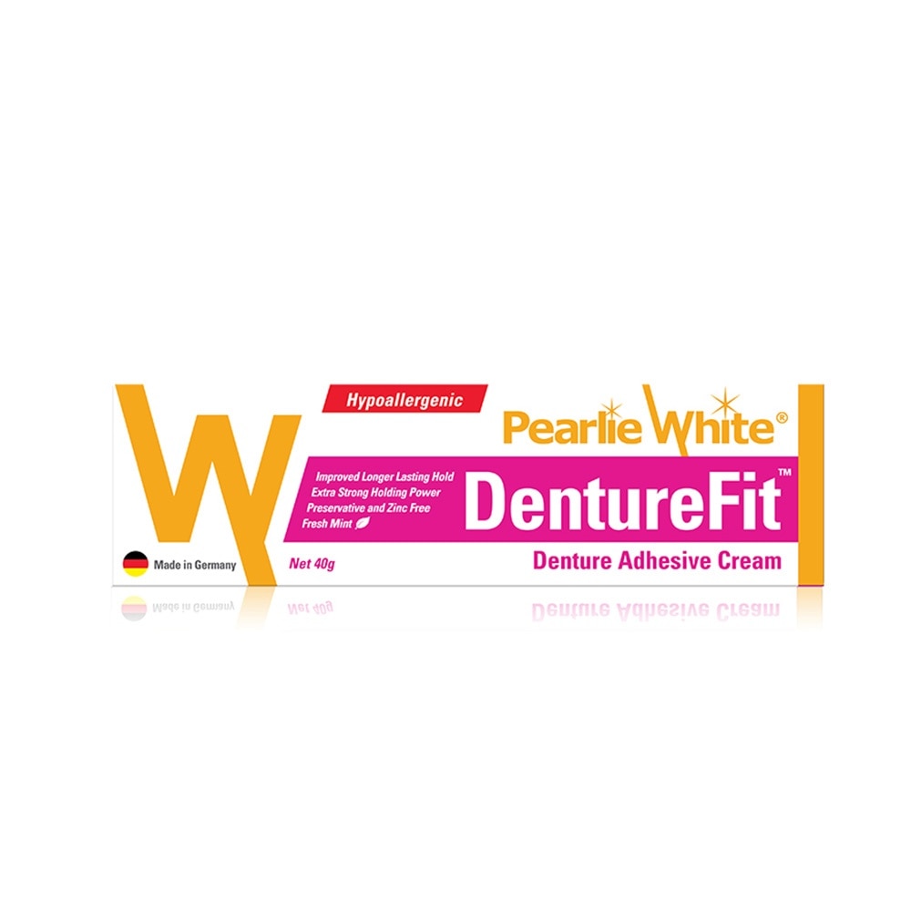 Denture Fit Denture Adhesive Cream Fresh Mint (Improved Longer LAsting Hold Extra Strong Hold Power) 40g