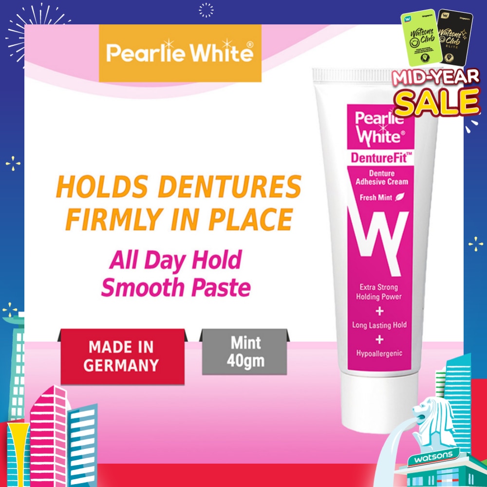 Denture Fit Denture Adhesive Cream Fresh Mint (Improved Longer LAsting Hold Extra Strong Hold Power) 40g
