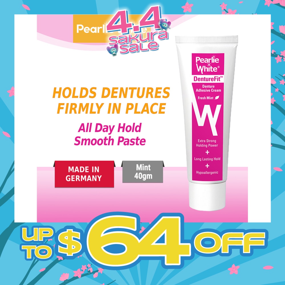 Denture Fit Denture Adhesive Cream Fresh Mint (Improved Longer LAsting Hold Extra Strong Hold Power) 40g