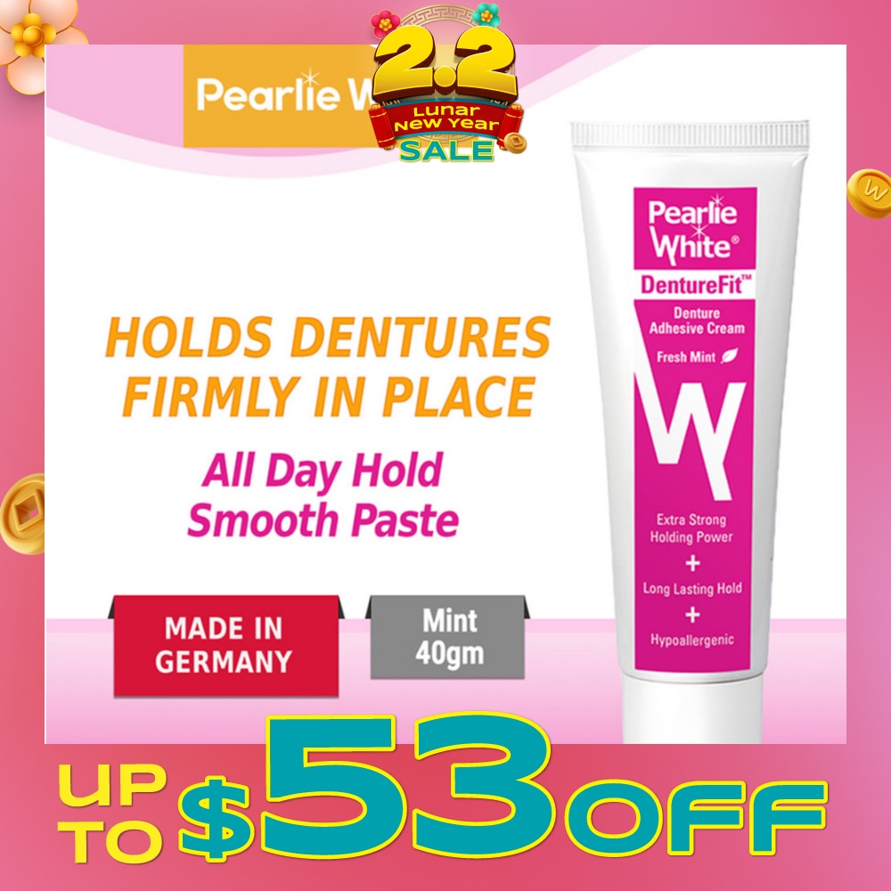 Denture Fit Denture Adhesive Cream Fresh Mint (Improved Longer LAsting Hold Extra Strong Hold Power) 40g