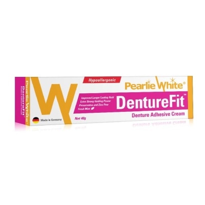 PEARLIE WHITE® Denture Fit Denture Adhesive Cream Fresh Mint (Improved Longer LAsting Hold Extra Strong Hold Power) 40g