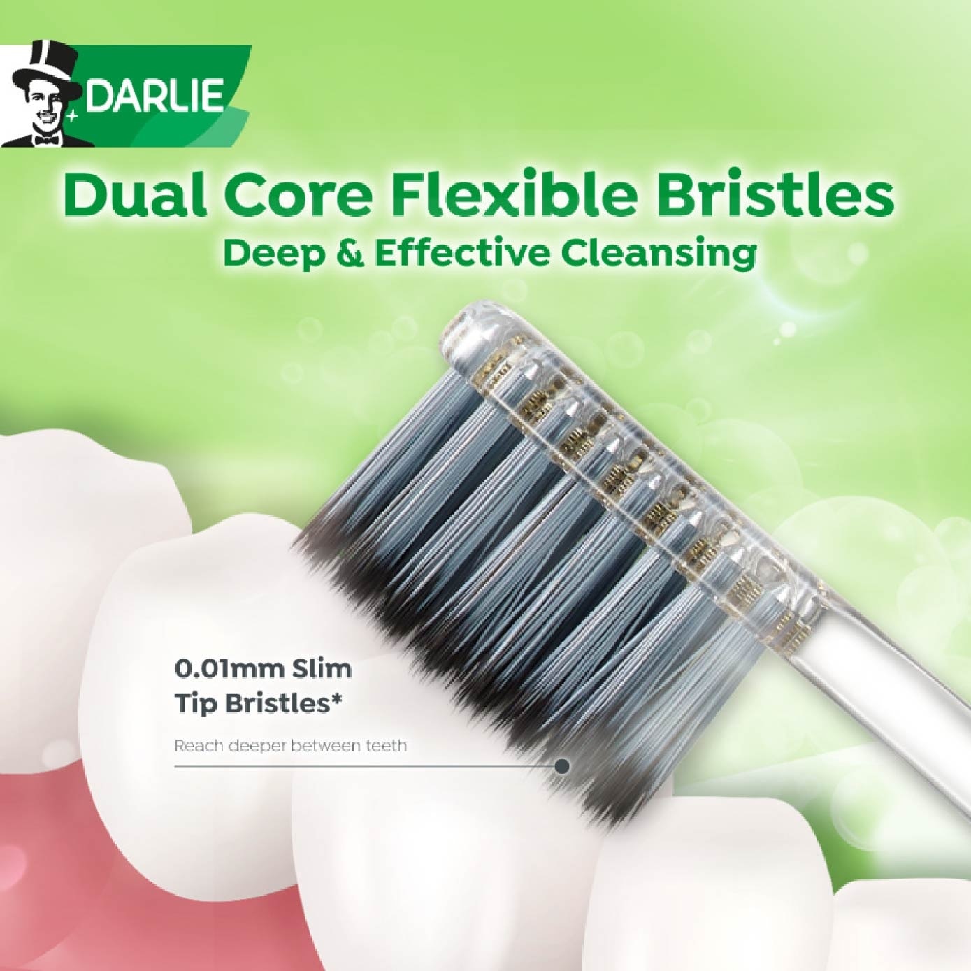 Silver Ion Charcoal Dual Core Anti-Bacteria Toothbrush Packset 2s