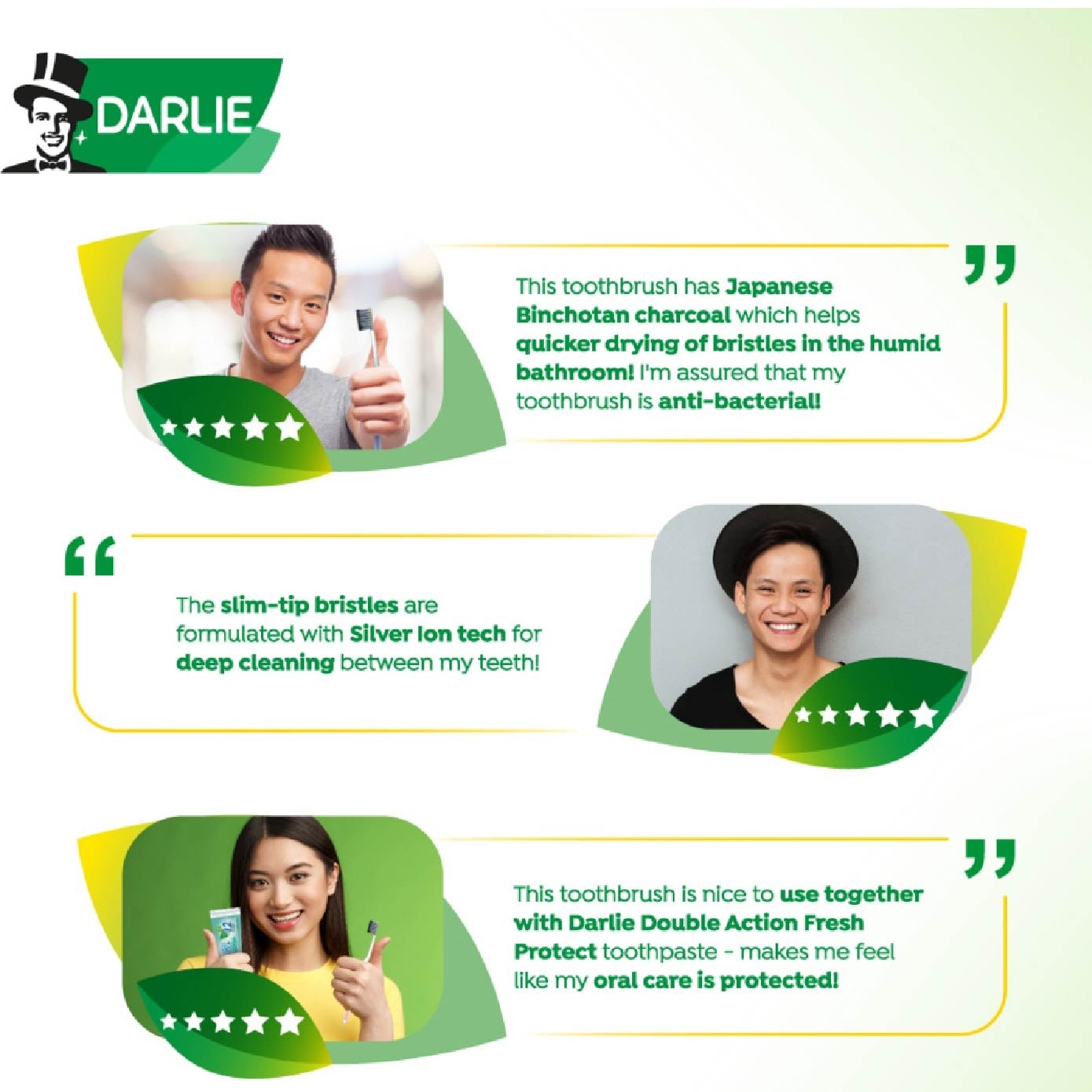 Silver Ion Charcoal Dual Core Anti-Bacteria Toothbrush Packset 2s