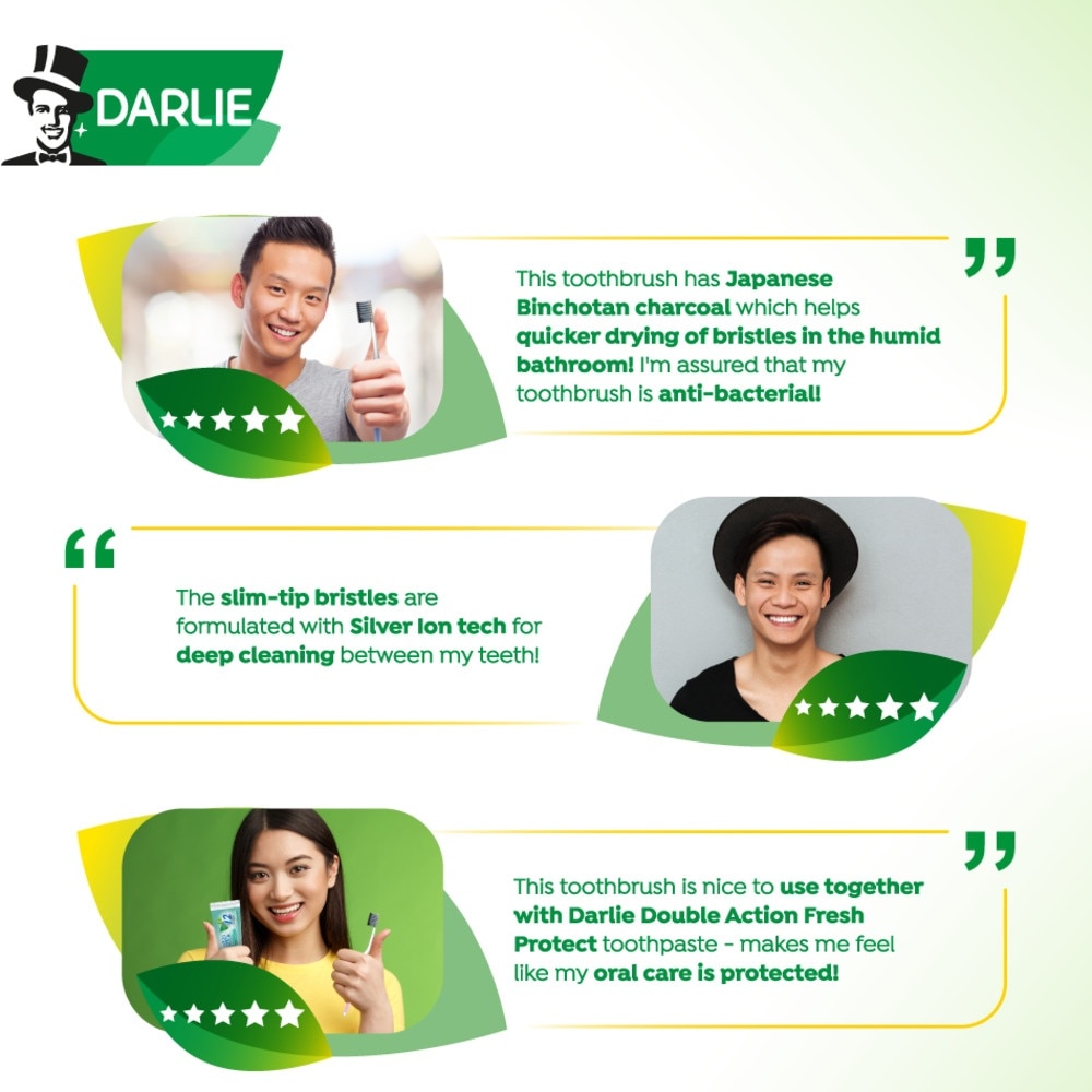 Silver Ion Charcoal Anti-Bacteria Toothbrush (Soft) 2s