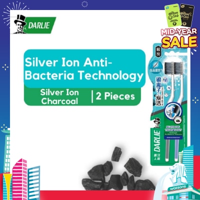 DARLIE Silver Ion Charcoal Dual Core Anti-Bacteria Toothbrush Packset 2s