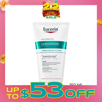 EUCERIN Dermopure Clinical Correcting Gel to Foam Cleanser 150ml