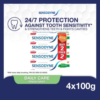 SENSODYNE Sensodyne 24/7 Protection Fresh Mint Toothpaste 100g 4s Packset (Buy 2, Free 2)