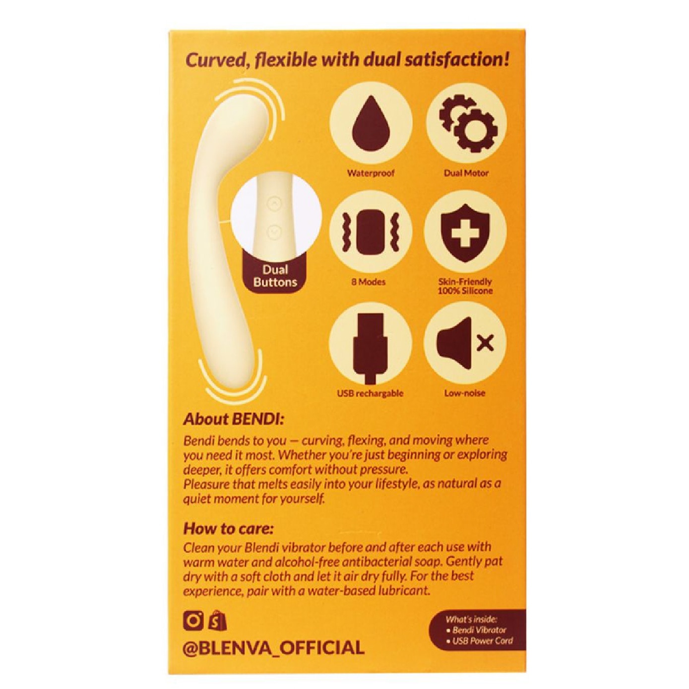 Bendi The Flexible Explorer Dual Motor G‑Spot Vibrator 120g