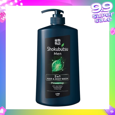 SHOKUBUTSU MEN 2-IN-1 HAIR & BODY WASH 850ML (POWERUP)