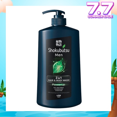 SHOKUBUTSU MEN 2-IN-1 HAIR & BODY WASH 850ML (POWERUP)