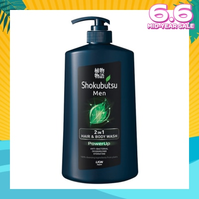 SHOKUBUTSU MEN 2-IN-1 HAIR & BODY WASH 850ML (POWERUP)