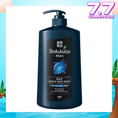 SHOKUBUTSU Shokubutsu Fresh Blast Men 2-in-1 Hair & Body Wash 850ml