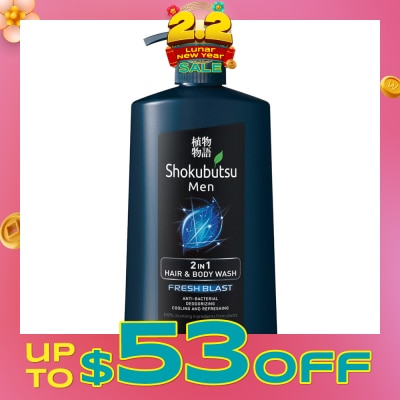 SHOKUBUTSU Shokubutsu Fresh Blast Men 2-in-1 Hair & Body Wash 850ml