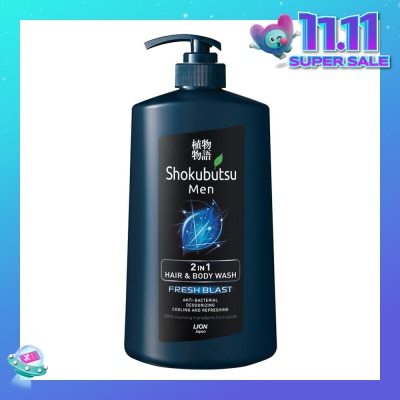 SHOKUBUTSU Shokubutsu Fresh Blast Men 2-in-1 Hair & Body Wash 850ml