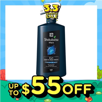 SHOKUBUTSU Shokubutsu Fresh Blast Men 2-in-1 Hair & Body Wash 850ml