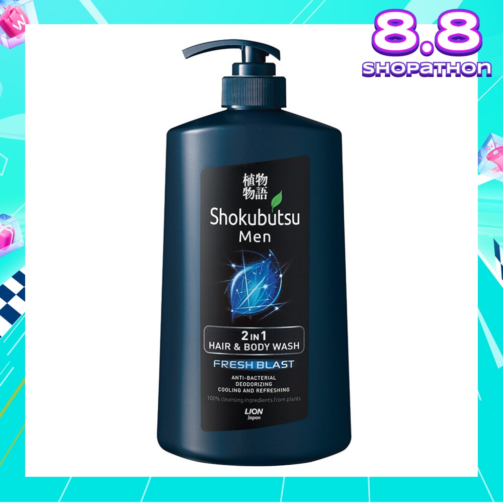 Shokubutsu Fresh Blast Men 2-in-1 Hair & Body Wash 850ml