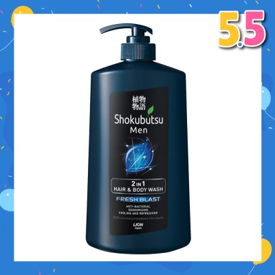 SHOKUBUTSU Shokubutsu Fresh Blast Men 2-in-1 Hair & Body Wash 850ml