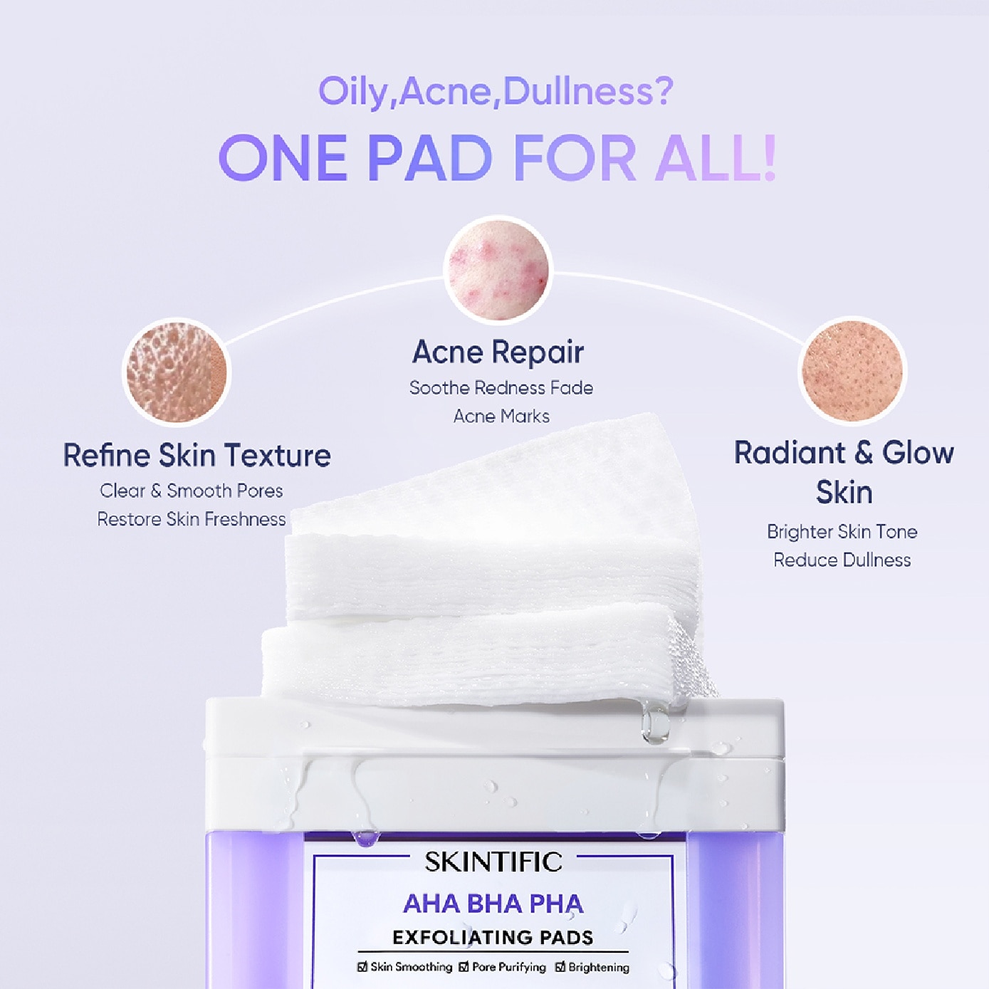AHA BHA PHA Exfoliating Toner Pads 40s image