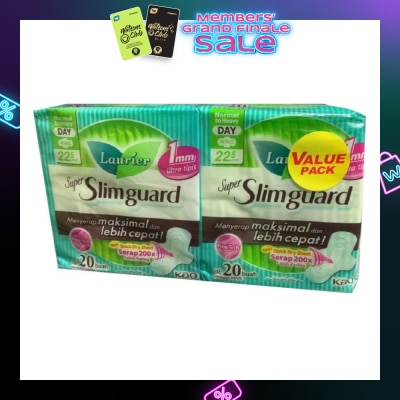 LAURIER Super Slimguard Day Wing Sanitary Pad 22.5cm Twin Packset 20s x 2 Pack