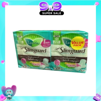 LAURIER - Super Slimguard Day Wing Sanitary Pad 22.5cm Twin Packset 20s x 2 Pack image