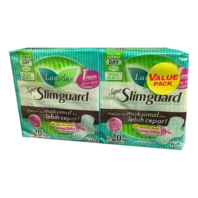 LAURIER Super Slimguard Day Wing Sanitary Pad 22.5cm Twin Packset 20s x 2 Pack