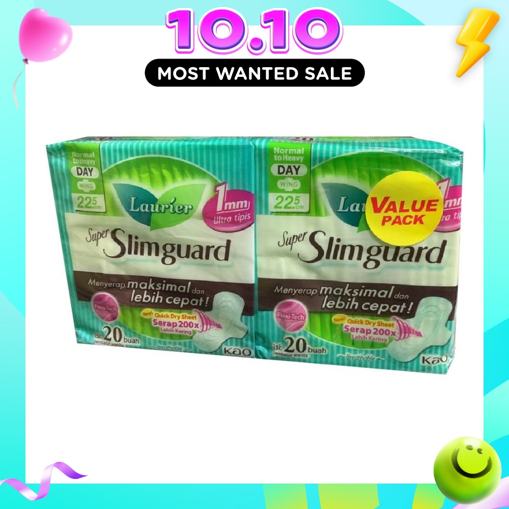 Super Slimguard Day Wing Sanitary Pad 22.5cm Twin Packset 20s x 2 Pack image
