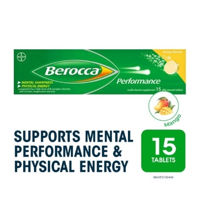 BEROCCA Performance Effervescent Mango Flavour 15s