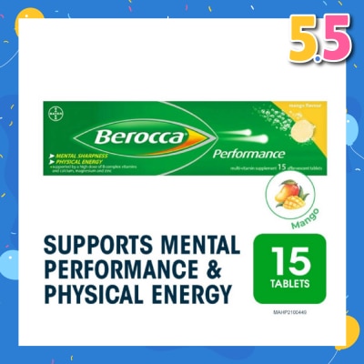 BEROCCA Performance Effervescent Mango Flavour 15s