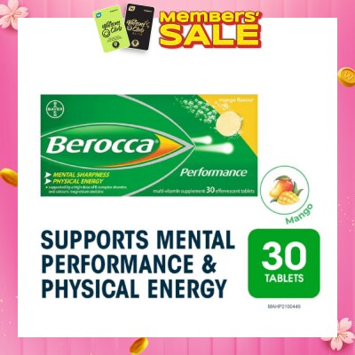 BEROCCA Performance Vitamin B Mango Energy Effervescent Tablet 30 Tablets