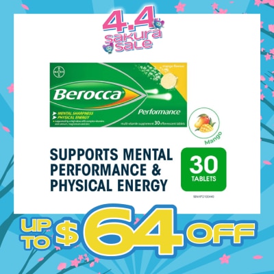 BEROCCA - Performance Vitamin B Mango Energy Effervescent Tablet 30 Tablets
