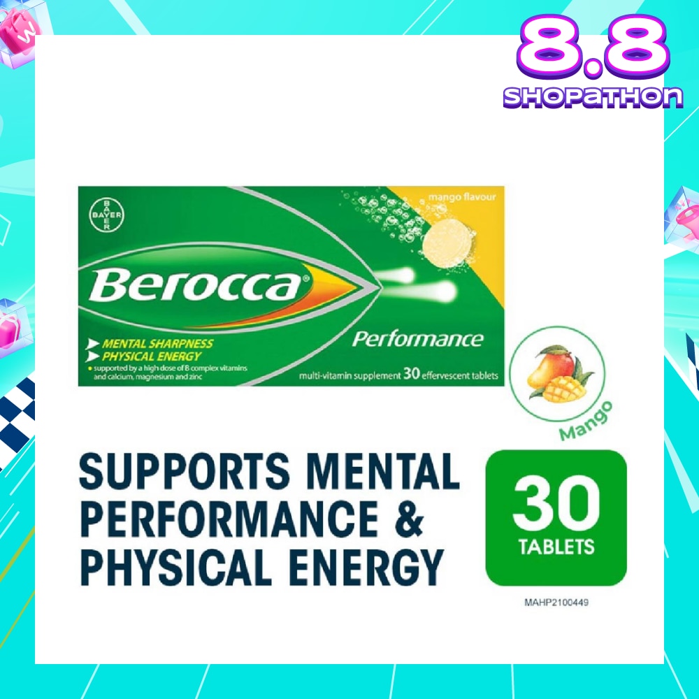 Performance Vitamin B Mango Energy Effervescent Tablet 30 Tablets