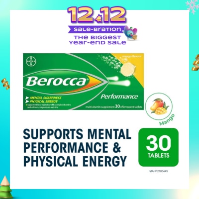 BEROCCA Performance Vitamin B Mango Energy Effervescent Tablet 30 Tablets