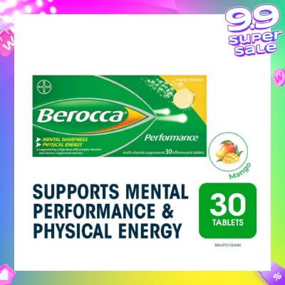 BEROCCA Performance Vitamin B Mango Energy Effervescent Tablet 30 Tablets