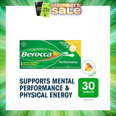 BEROCCA - Performance Vitamin B Mango Energy Effervescent Tablet 30 Tablets