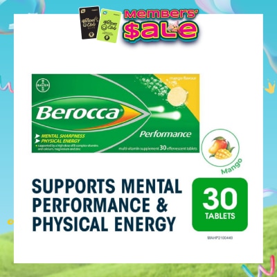 BEROCCA - Performance Vitamin B Mango Energy Effervescent Tablet 30 Tablets